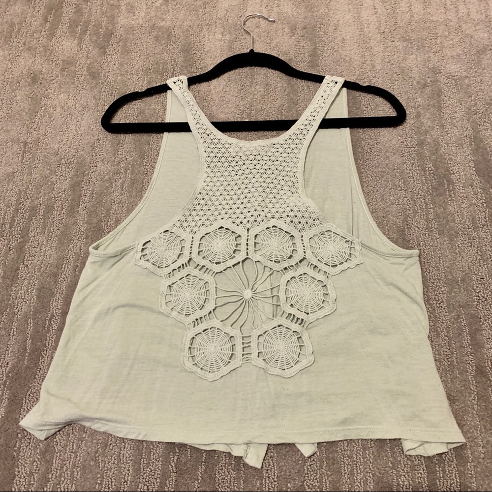Nordstrom Green Crochet Tank Top